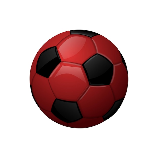 Red football or soccer ball Sport equipment icon