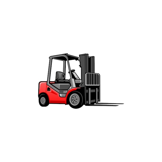 red forklift vector isolated