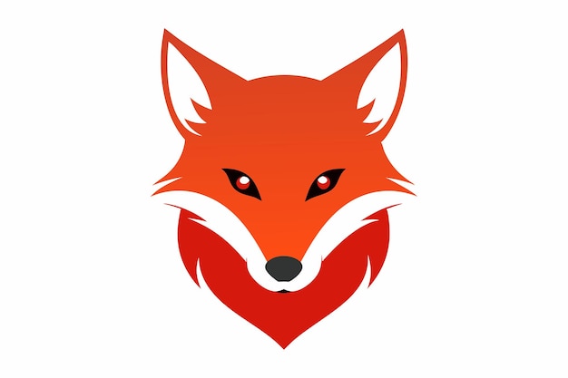 Vector a red fox with a heart on its head