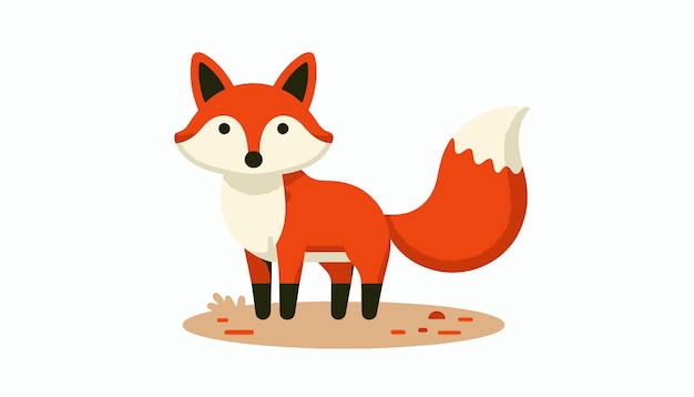 a red fox with a red tail and a white background