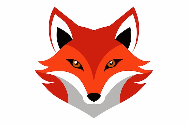 Vector a red fox with a white face and orange eyes