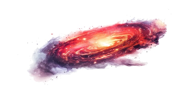 Vector a red galaxy isolated on a white background