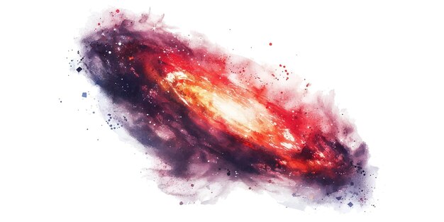 A red galaxy isolated on a white background