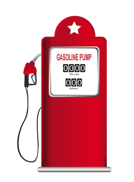 red gasoline pump isolated over white background vector