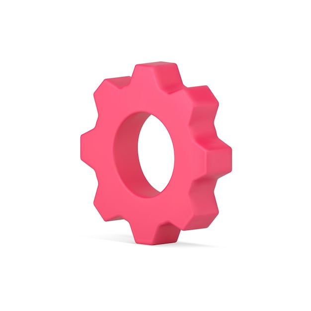 Red gear 3d icon Volumetric industry cogwheel