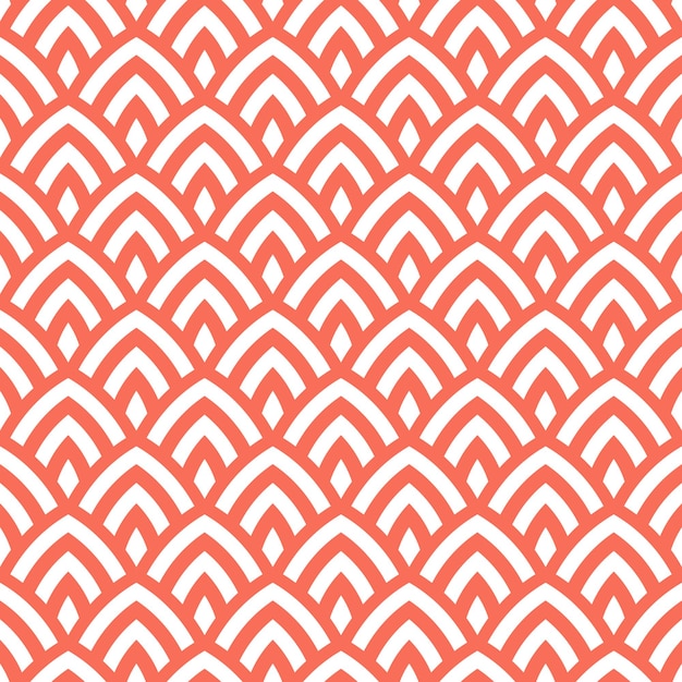 Red geometric scallops seamless pattern