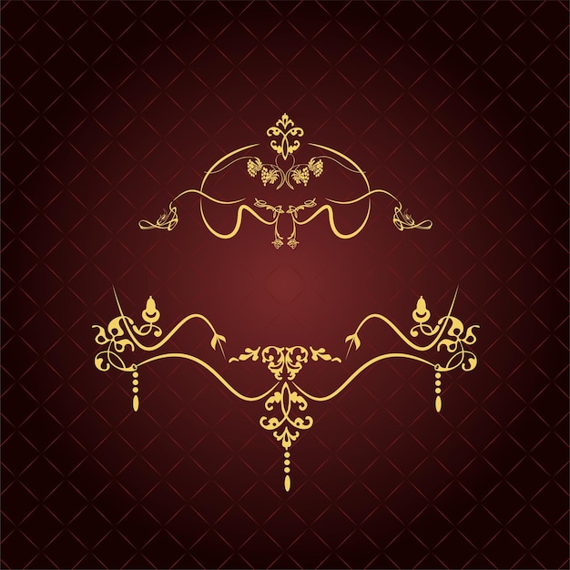 Vector a red and gold background with a gold pattern and the words 