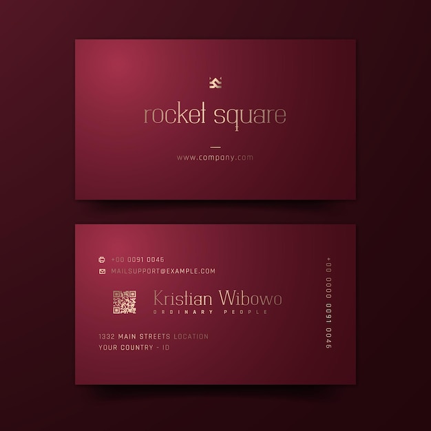 Red Gold Luxury Business Cards template