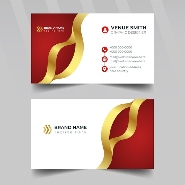 Red and gold luxury visiting card or business card