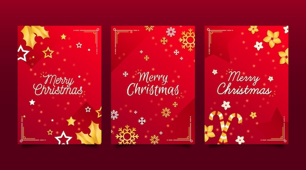 Red and golden christmas cards