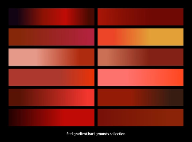 Red gradient template set Vector Red gradient collection Vector illustrationx9