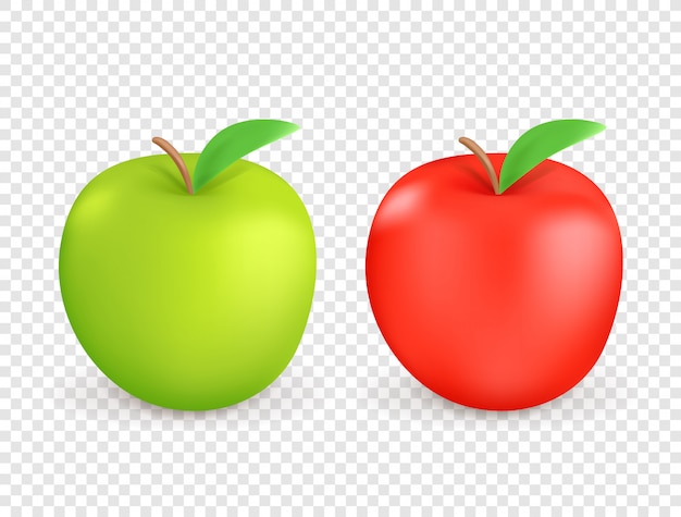 Red and green apples isolated