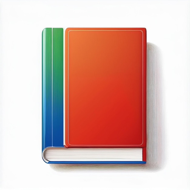 Vector a red and green book with a blue and green cover that says  the word  on the bottom