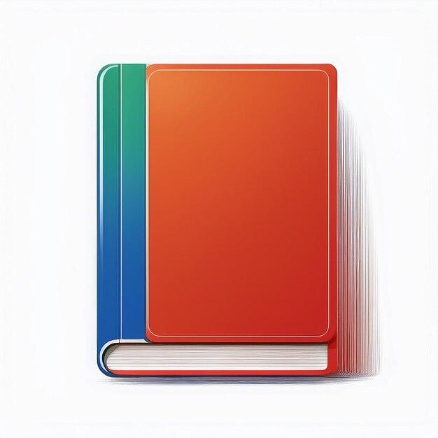 Vector a red and green book with a blue and green spine