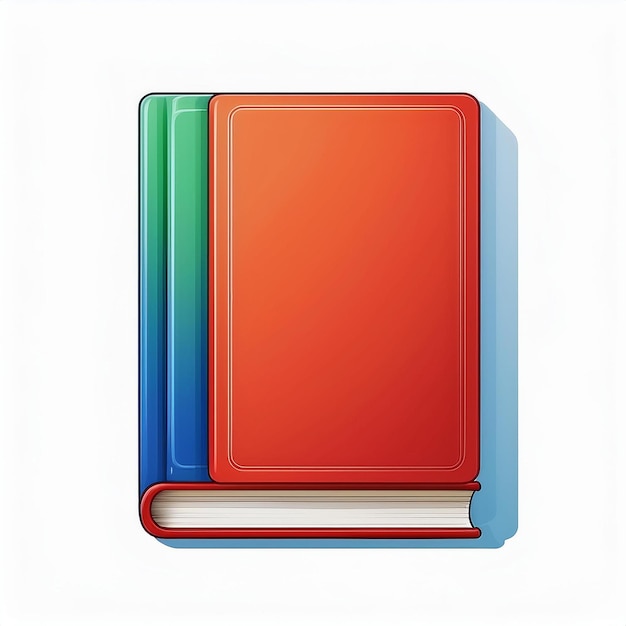 a red and green book with a green and blue spine