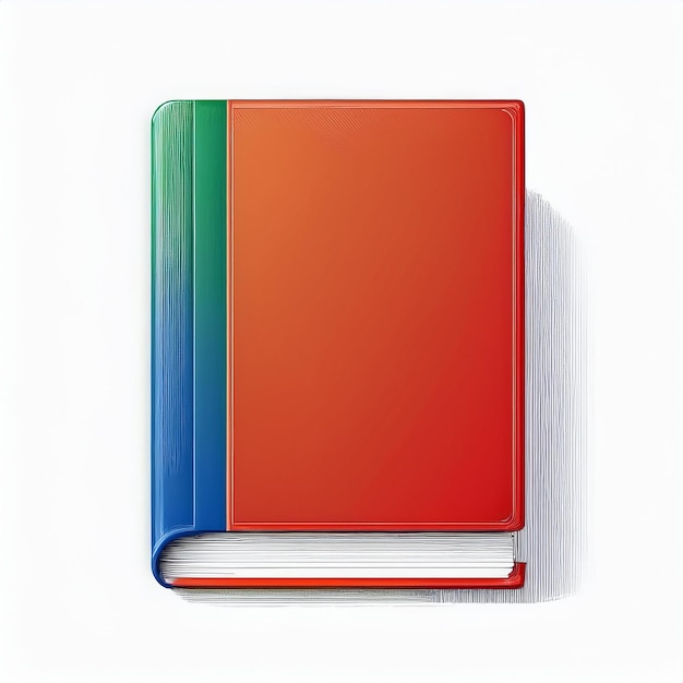 a red and green book with a green and blue spine