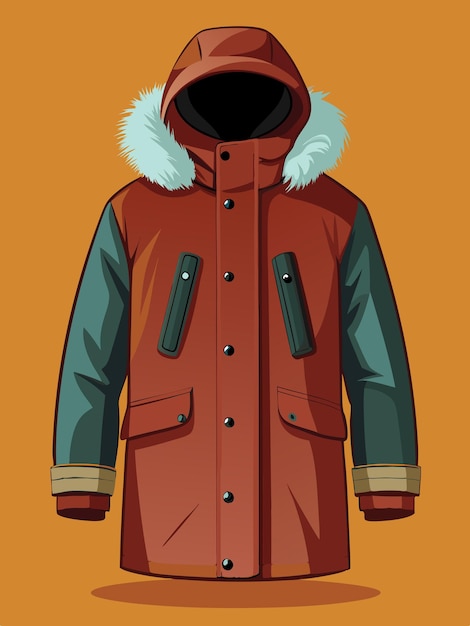 Vector a red and green jacket with a hood that says  fur