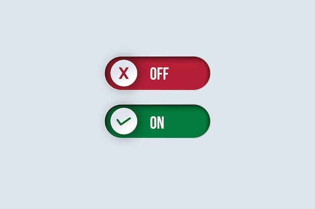 red and green on off symbol