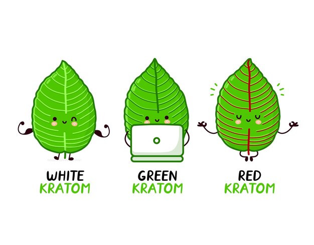 Red, green, white kratom strains