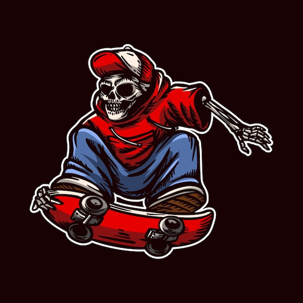 Red Grim Reaper Cartoon Illustration