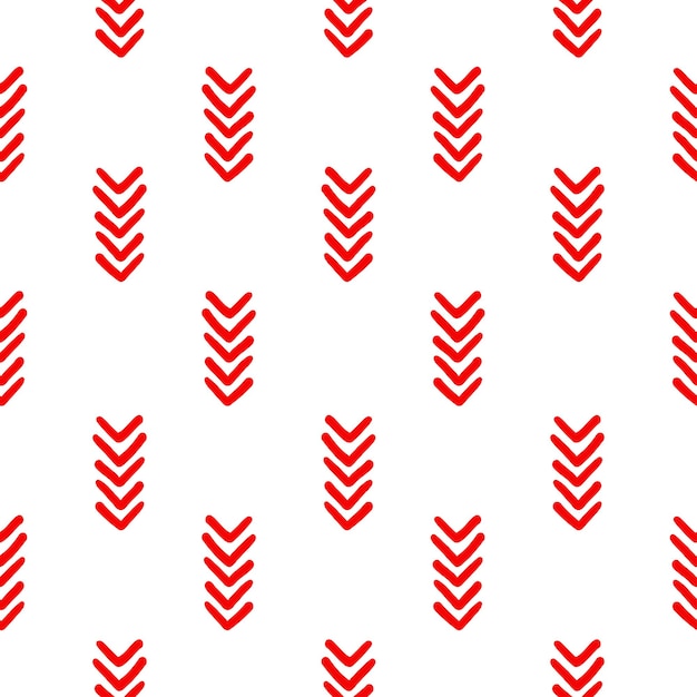 Red group of arrows seamless pattern with white background.