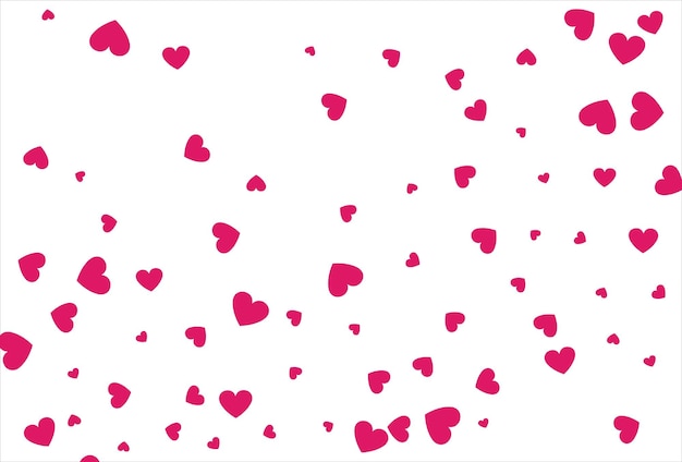 Red heart vector background Love confetti background