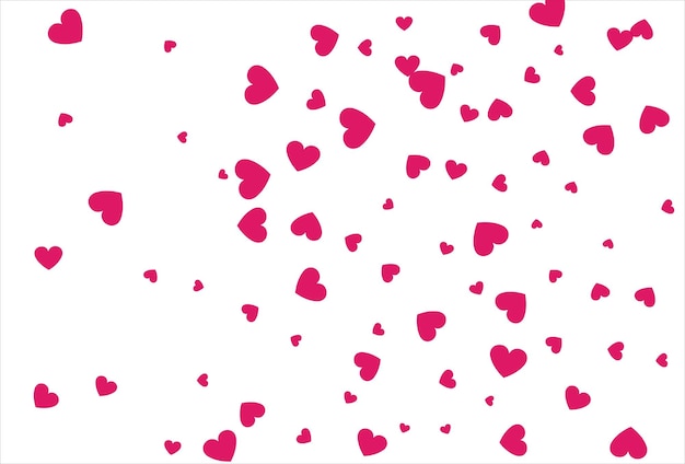 Red heart vector background Love confetti background