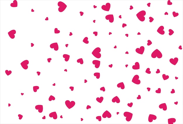 Red heart vector background Love confetti background