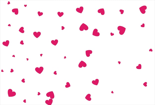 Red heart vector background Love confetti background