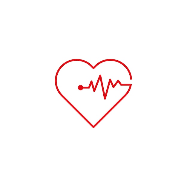 Red heart with beat line Medical symbol of life Vector illustration Eps 10 Stock image