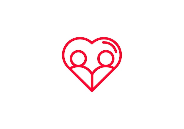 red heart with couple vector icon love symbol