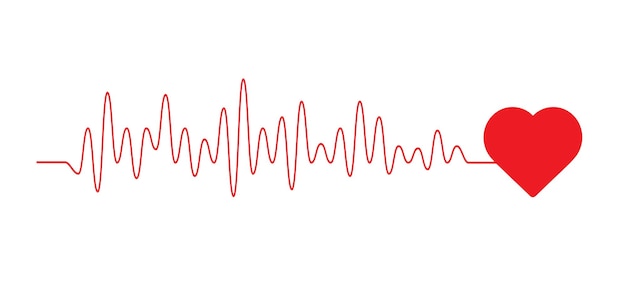 Red heartbeat line icon on white background Pulse Rate Monitor Vector illustration