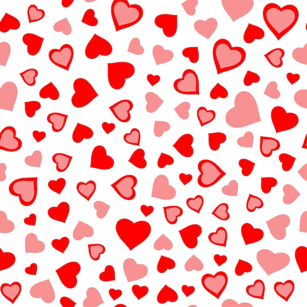 Red hearts seamless background Vector illustration