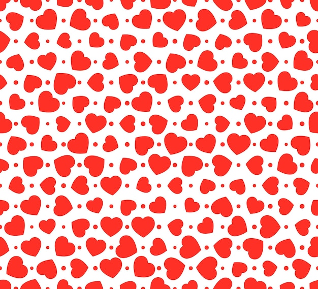 Red hearts seamless pattern. Vector illustration