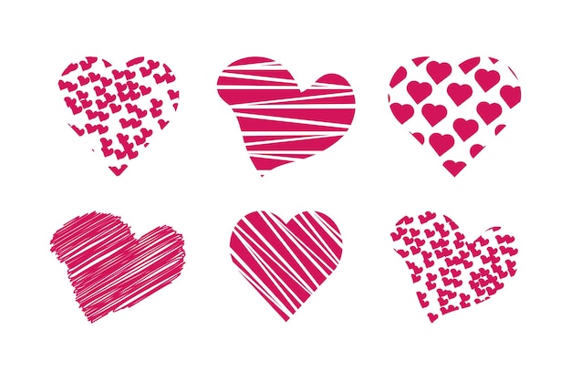 Red hearts symbol Collection