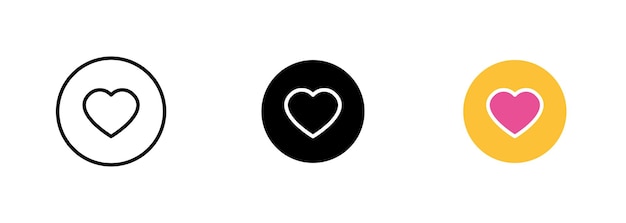 A red heartshaped target with crosshairs centered on it representing the focus and precision required when aiming for the heart Vector set of icons in line black and colorful styles isolated