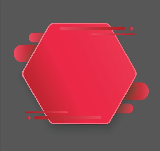 red hexagon background template vector illustration