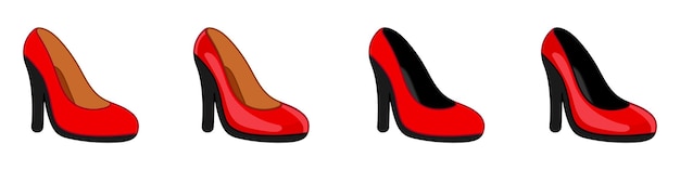 Vector red high heels icon woman shoe icon woman high heel emoji vector