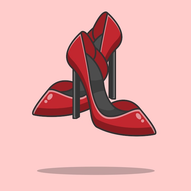 Red high heels vector illustration