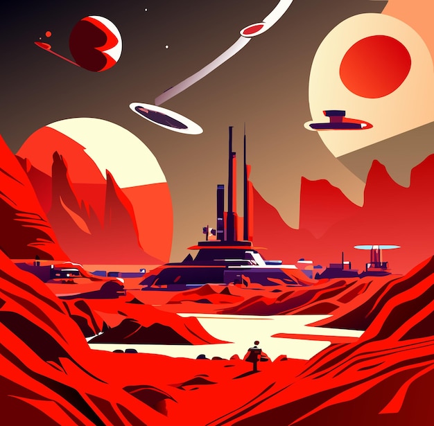 Red Horizon A Martian Colony Turned Crimson in the Future