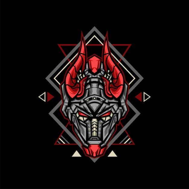 Red Horn Robot Illustration