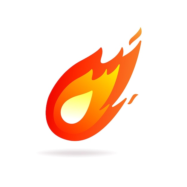 Red hot fire ball flame heat or spicy food symbol flat vector