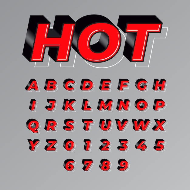 red hot modern and bold font effect