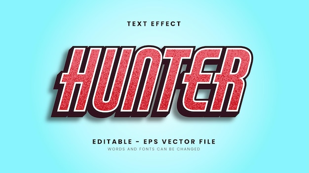 red hunter font effect with modern dot texture