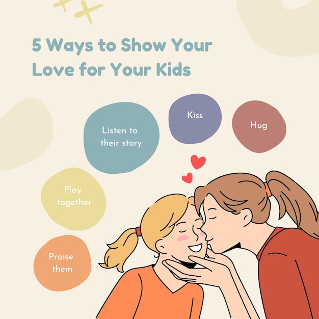 Red Illustration 5 Ways to Show Your Love for Your Kids