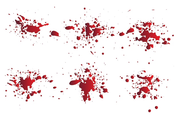 Vector red ink splatter blood vector collection