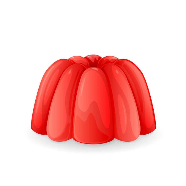 Red jelly pudding isolated on a white background illustration