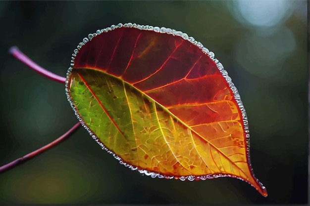 Vector red leaf from garden bush