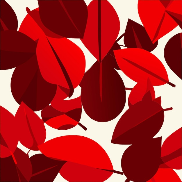 Vector red leaves simple pattern vector illustration