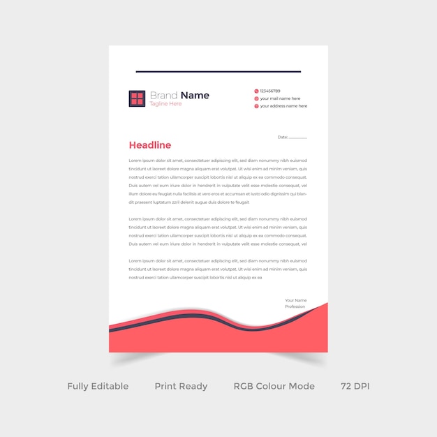 Red letterhead design template